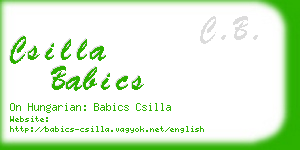 csilla babics business card